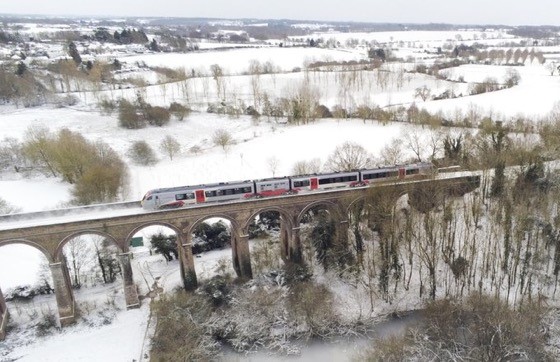 Greater Anglia Bi-mode on Chappel Viaduct